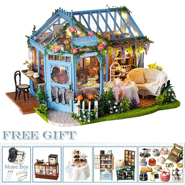 Modern Miniature Wooden DIY Doll House with Furniture - wnkrs