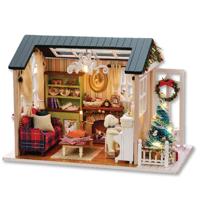 Miniature Wooden DIY Doll House with Dog - wnkrs