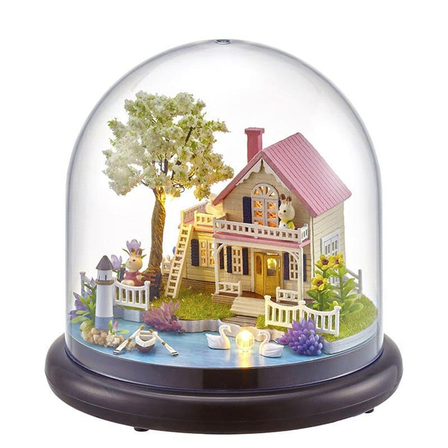 LED Light Miniature Wooden DIY Doll House with Furniture - wnkrs