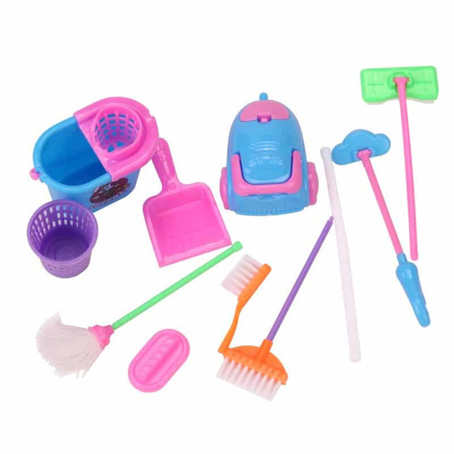 Miniature Household Cleaning Tools 11 pcs Set for Doll House - wnkrs