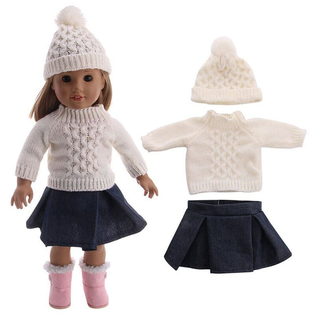 Stylish Winter Clothes for 43 cm Doll 4 pcs Set - wnkrs