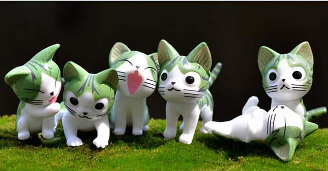 Cute Cartoon Mini Cat Figurines Set - wnkrs