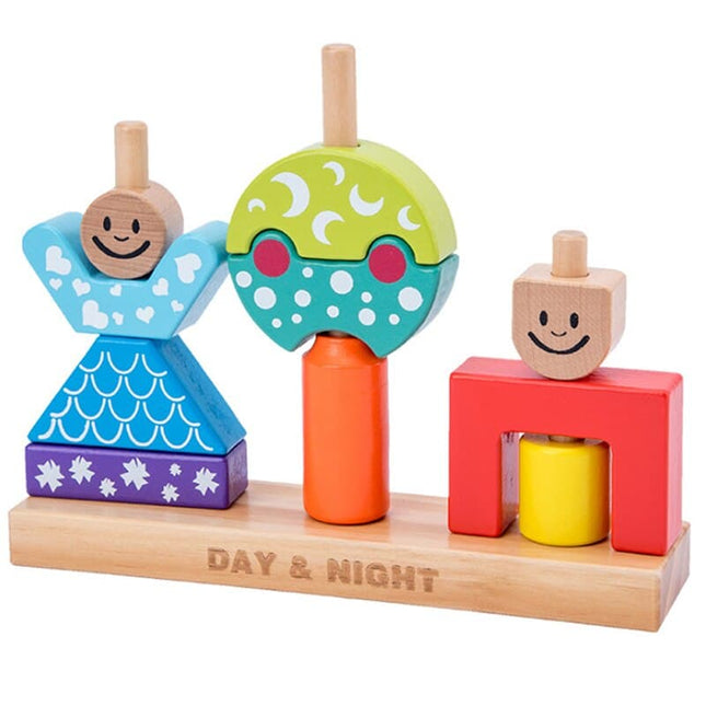 Educational Wooden Day and Night Blocks Toy - wnkrs