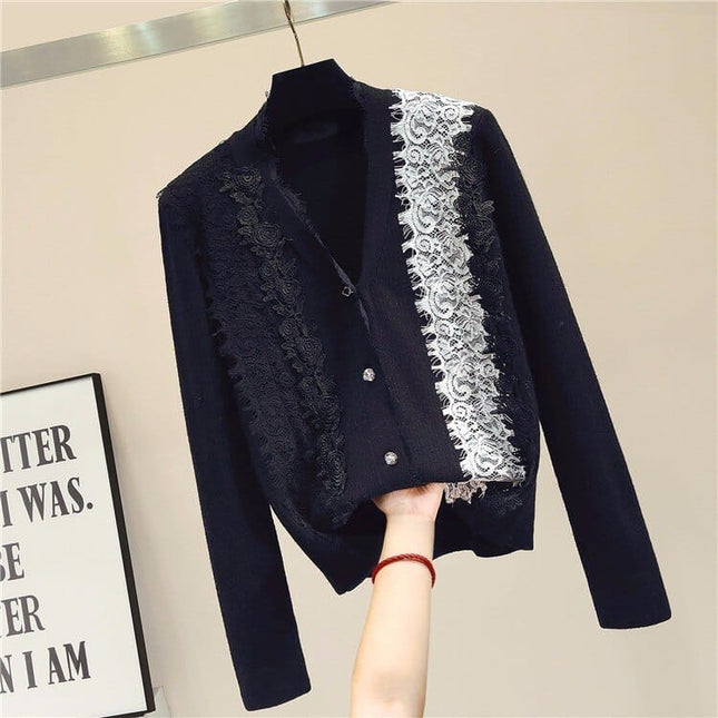 Women's Lace Detail Knitted Cardigan - Wnkrs