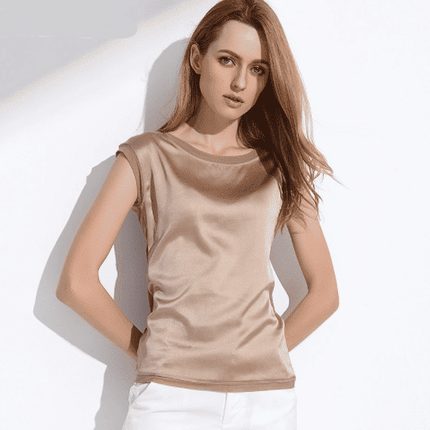 Elegant Summer Sleeveless Silky Chiffon Women's Blouse - Wnkrs
