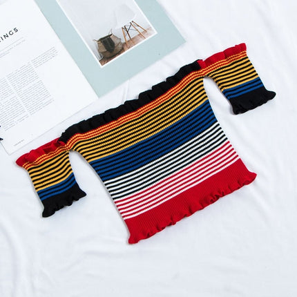 Women's Rainbow Striped Crop Top - Wnkrs