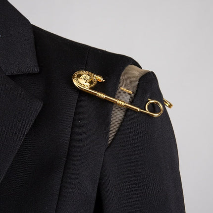 Stylish Black Women's Blazer with Gold Detailing - Wnkrs