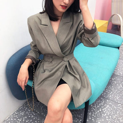 Women's Loose Fit Green Blazer - Wnkrs