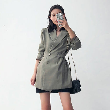 Women's Loose Fit Green Blazer - Wnkrs