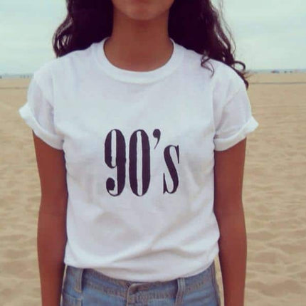 90's Letter Printed Party Women's T-Shirt - wnkrs