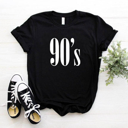 90's Letter Printed Party Women's T-Shirt - wnkrs