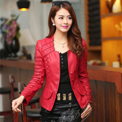 Women's Faux Leather Soft Motorcycle Jacket - Wnkrs