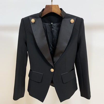 Black and White Women's Jacket with Collar - Wnkrs