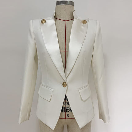 Black and White Women's Jacket with Collar - Wnkrs