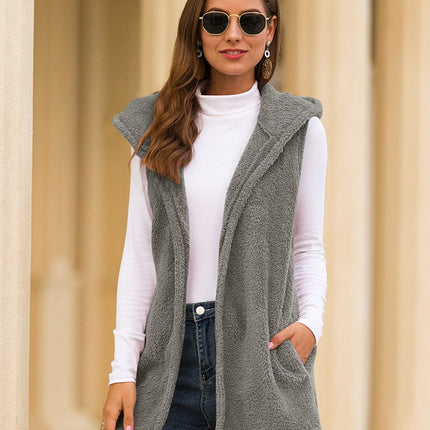Women's Hooded Fur Sleeveless Jacket - Wnkrs