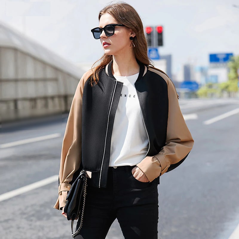 Women's Stand Collar Full Sleeved Jacket