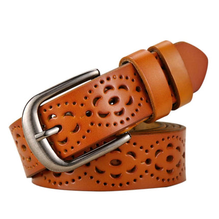 Women’s Wide Carved Genuine Leather Belt - Wnkrs