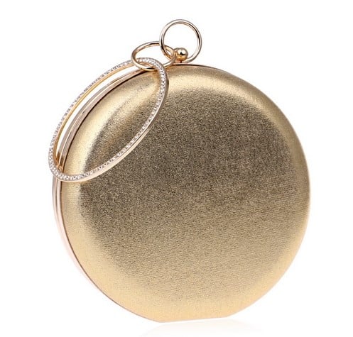 Women's Metallic Round Evening Bag