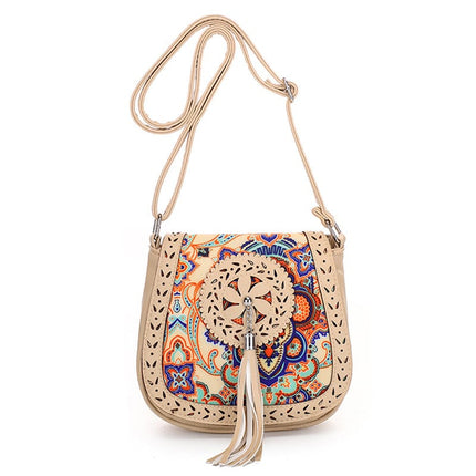Women's Boho Crossbody Bag with Decorative Tassel - Wnkrs