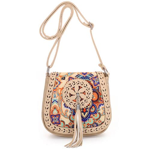 Women's Boho Crossbody Bag with Decorative Tassel - Wnkrs
