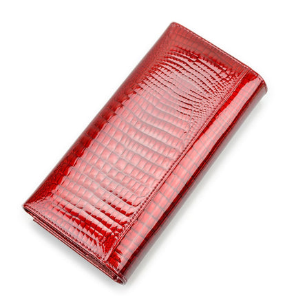 Women's Stylish Long Patent Leather Wallet - Wnkrs