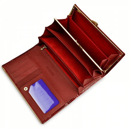 Women's Stylish Long Patent Leather Wallet - Wnkrs