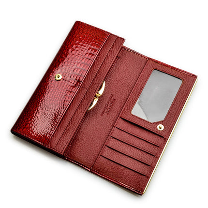 Women's Stylish Long Patent Leather Wallet - Wnkrs