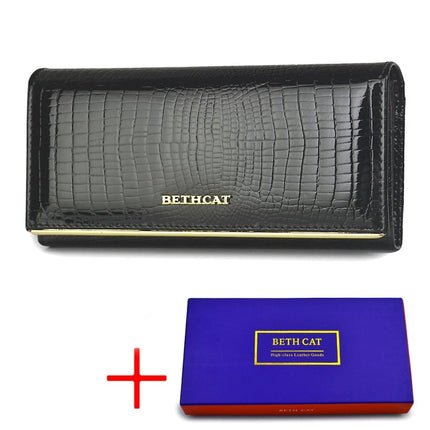 Women's Stylish Long Patent Leather Wallet - Wnkrs