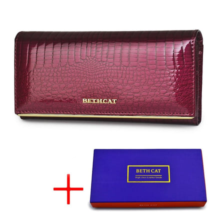 Women's Stylish Long Patent Leather Wallet - Wnkrs