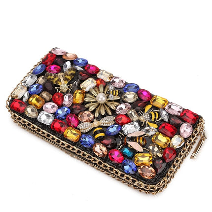 Women's Fashion Crystal Embelished Wallet - Wnkrs