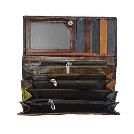 Women's Patchwork Leather Wallet - Wnkrs