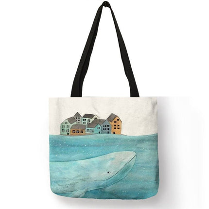 Whale Print Tote Bag - Wnkrs