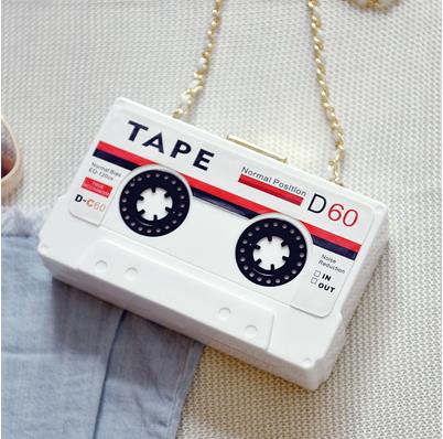 Women's Tape Cassette Design Clutch