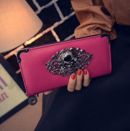 Women's Metal Skull Punk Clutch