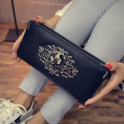 Women's Metal Skull Punk Clutch - Wnkrs