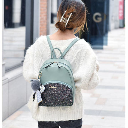 Women's Glittering Backpack with Bow - Wnkrs
