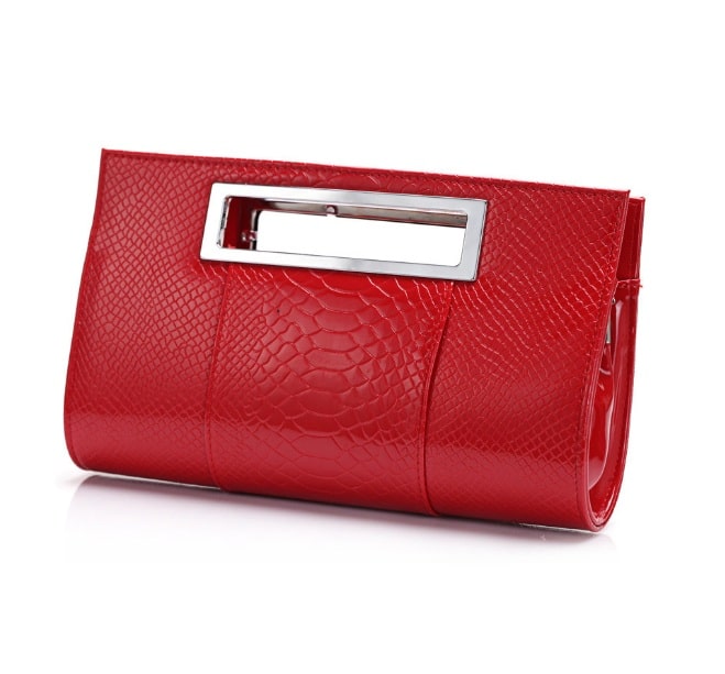 Women's PU Leather Alligator Design Clutch