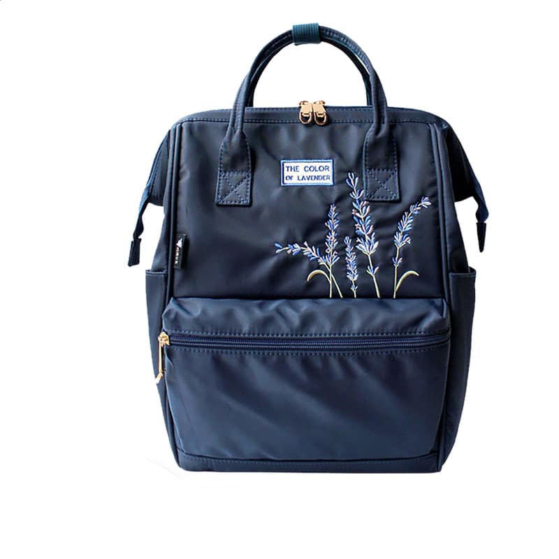Women's Lavender Embroidery Travel Backpack