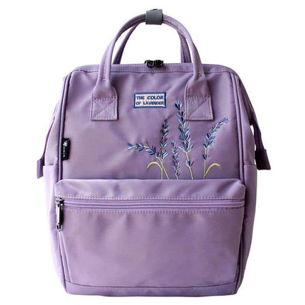 Women's Lavender Embroidery Travel Backpack - Wnkrs