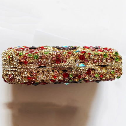 Women's Colorful Crystal Patterned Evening Clutch - Wnkrs