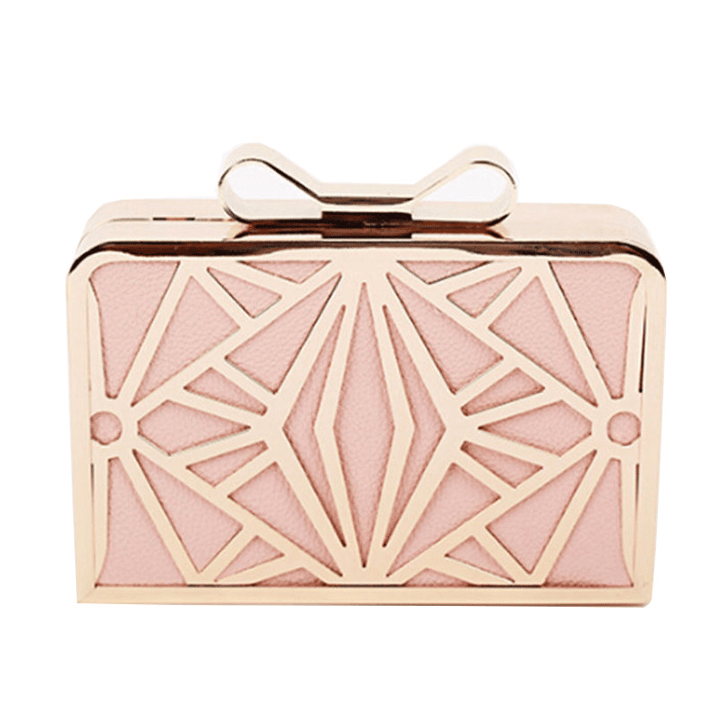 Women's Gold Geometric Clutch