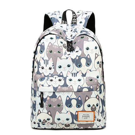 Women's Backpack with Cute Cats Print - Wnkrs