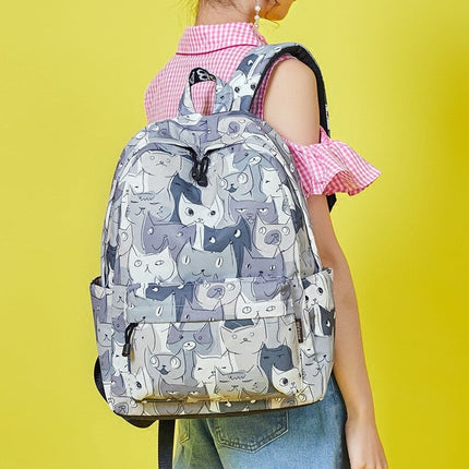 Women's Backpack with Cute Cats Print - Wnkrs