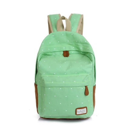 Casual Canvas Women's Backpack with Polka Dot Print - Wnkrs