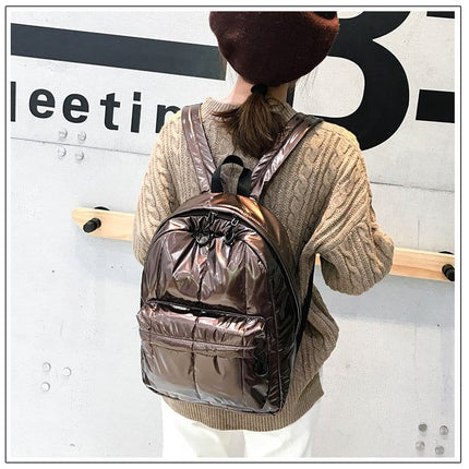 Women's Metallic Color Backpack - Wnkrs