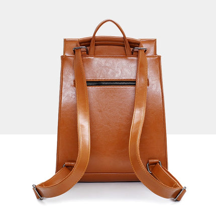 Women's Casual Leather Backpack - Wnkrs