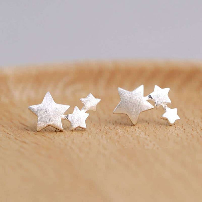 Women's Little Stars 925 Sterling Silver Stud Earrings - wnkrs