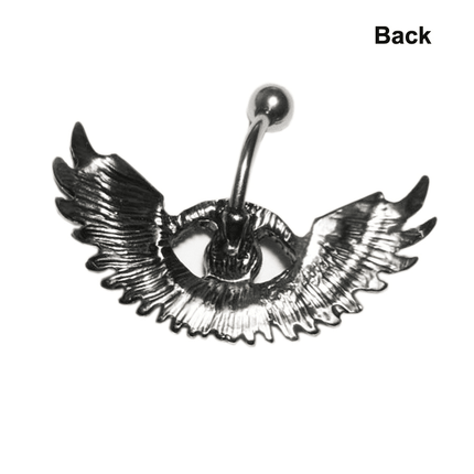 Angel Wing Design Belly Piercing with Crystal - wnkrs