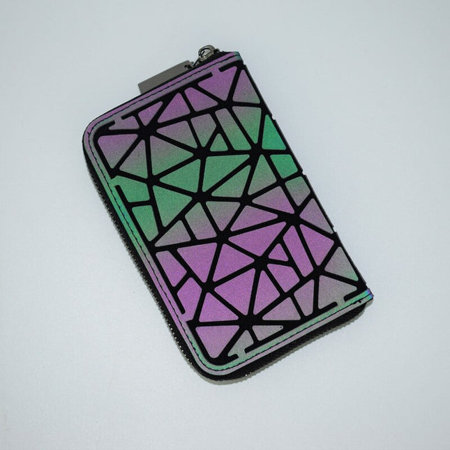 Geometric Style Holographic Mosaic Wallet - Wnkrs