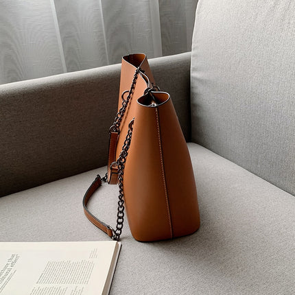 Women's Simple Tote Bag with Chain Handles - Wnkrs